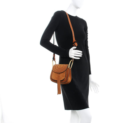 Chloe Suede Calfskin Braided Mini Hudson Shoulder Bag Caramel 2 of 8