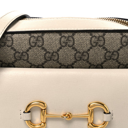 Gucci GG Supreme Monogram Small Horsebit 1955 Shoulder Bag Beige Mystic White 8 of 10