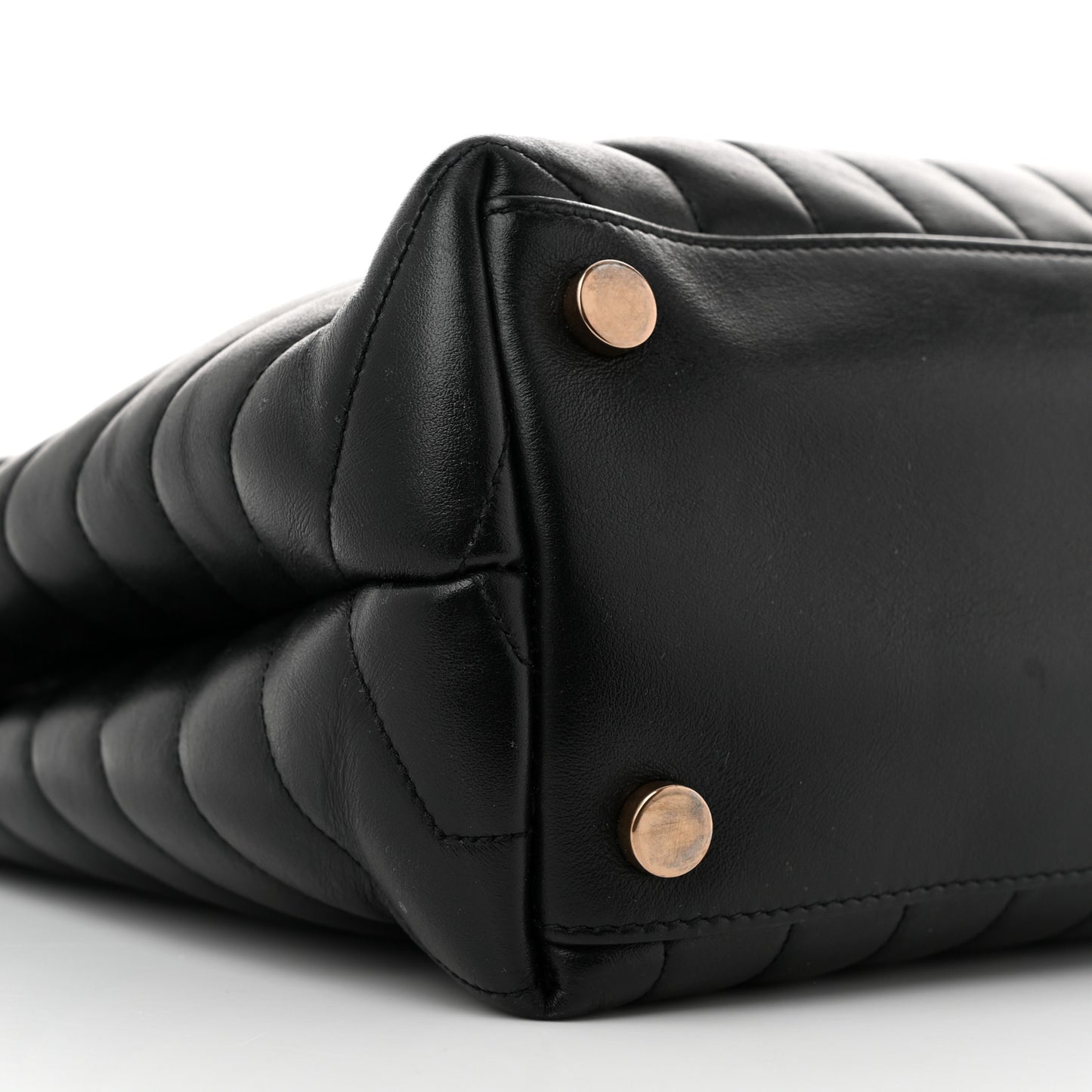 Calfskin Y Quilted Monogram Large Loulou Chain Satchel Black