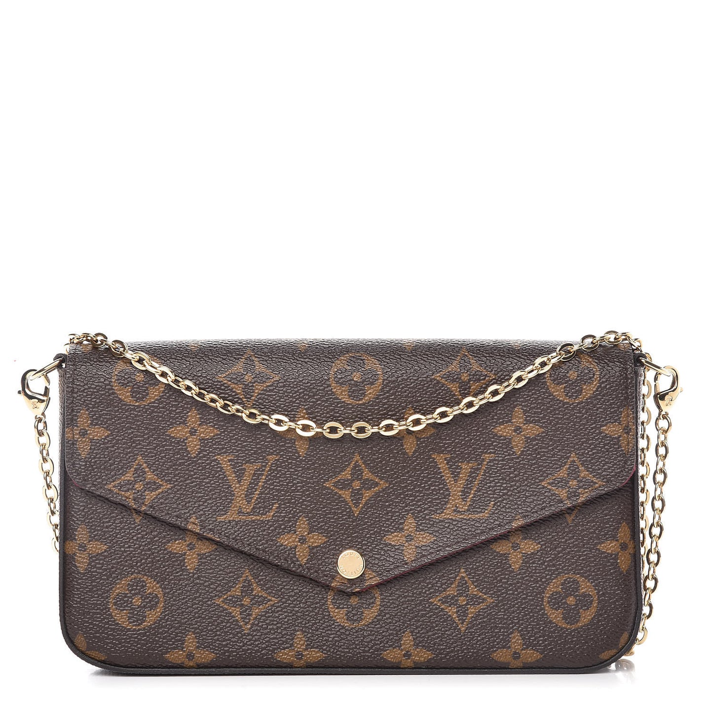 Monogram Pochette Felicie Chain Wallet Fuchsia