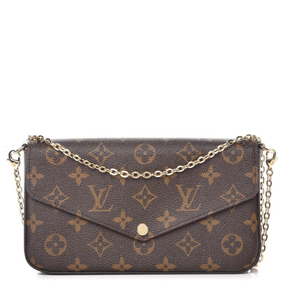 Louis Vuitton Monogram Pochette Felicie Chain Wallet Fuchsia 1 of 13