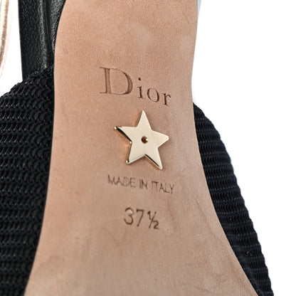 Christian Dior Technical Canvas Ribbon J Adior Slingback 65mm Pumps 37.5 Black 7 of 9
