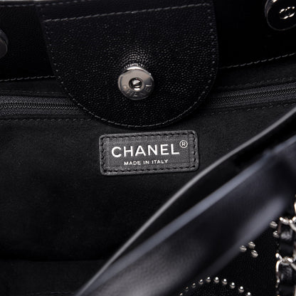 Chanel Caviar Large Studded Deauville Tote Black 7 of 8
