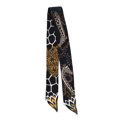 Hermes Silk Three Graces Twilly Black Gold Taupe 2 of 4