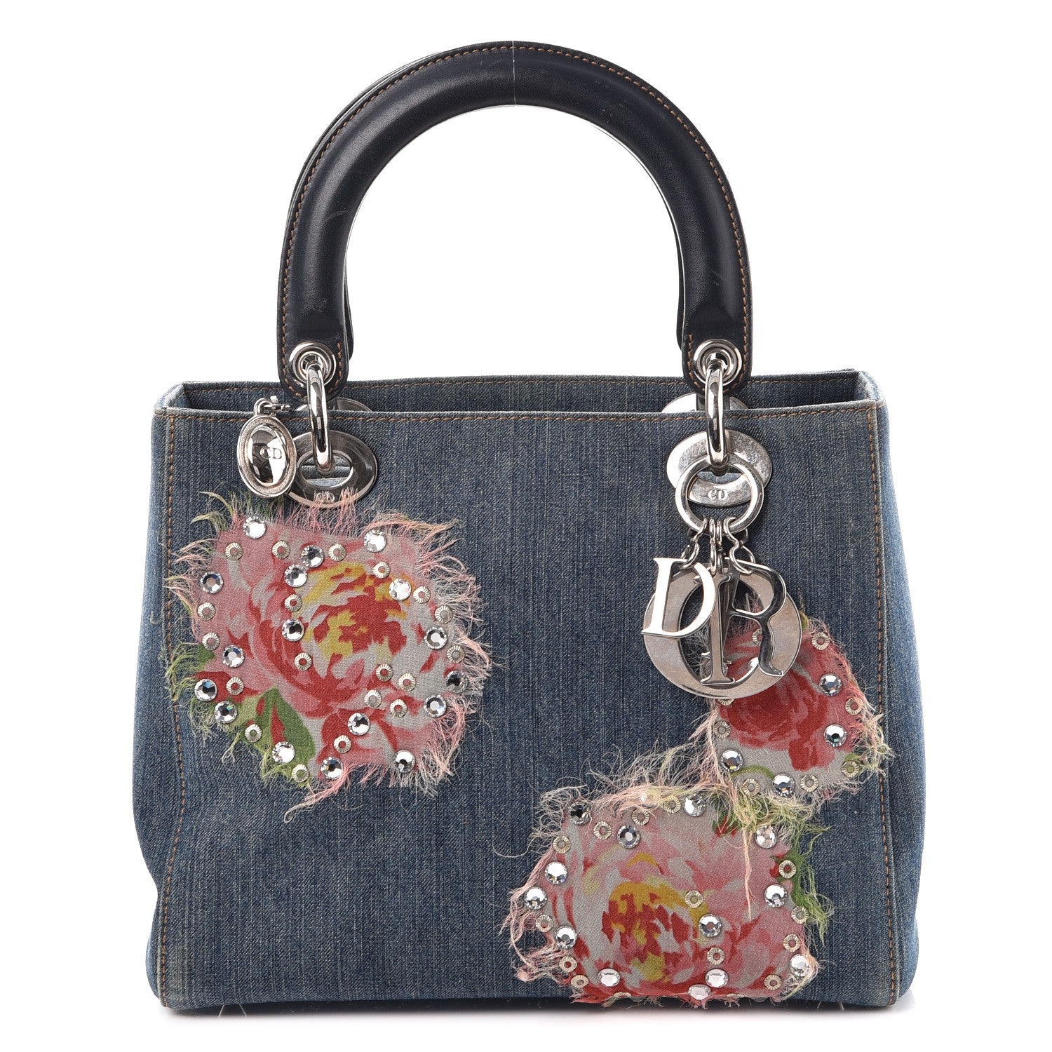 Christian Dior Denim Crystal Medium Lady Dior Blue 1 of 19