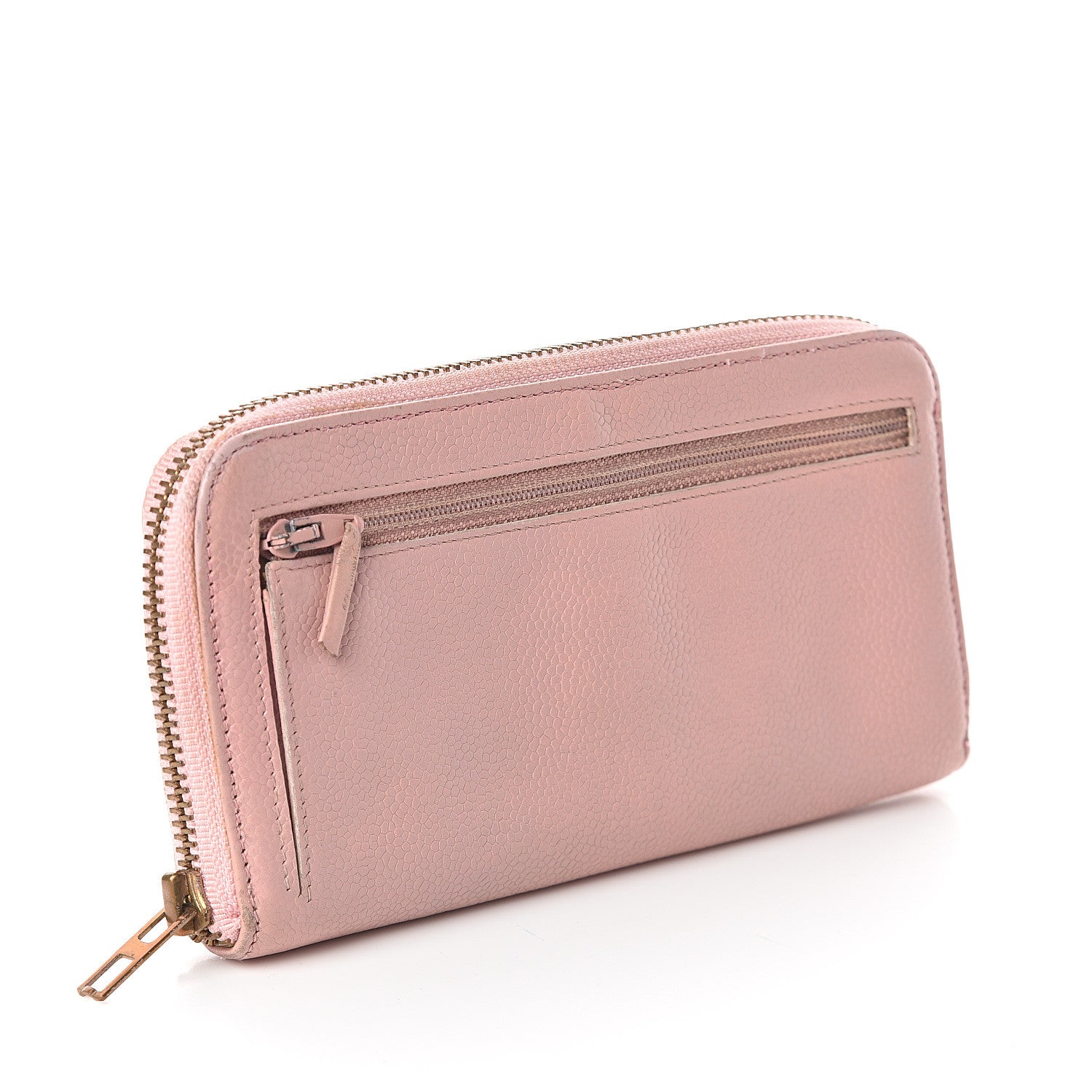 Chanel Caviar Timeless Zip Around Wallet Pink 2 of 5
