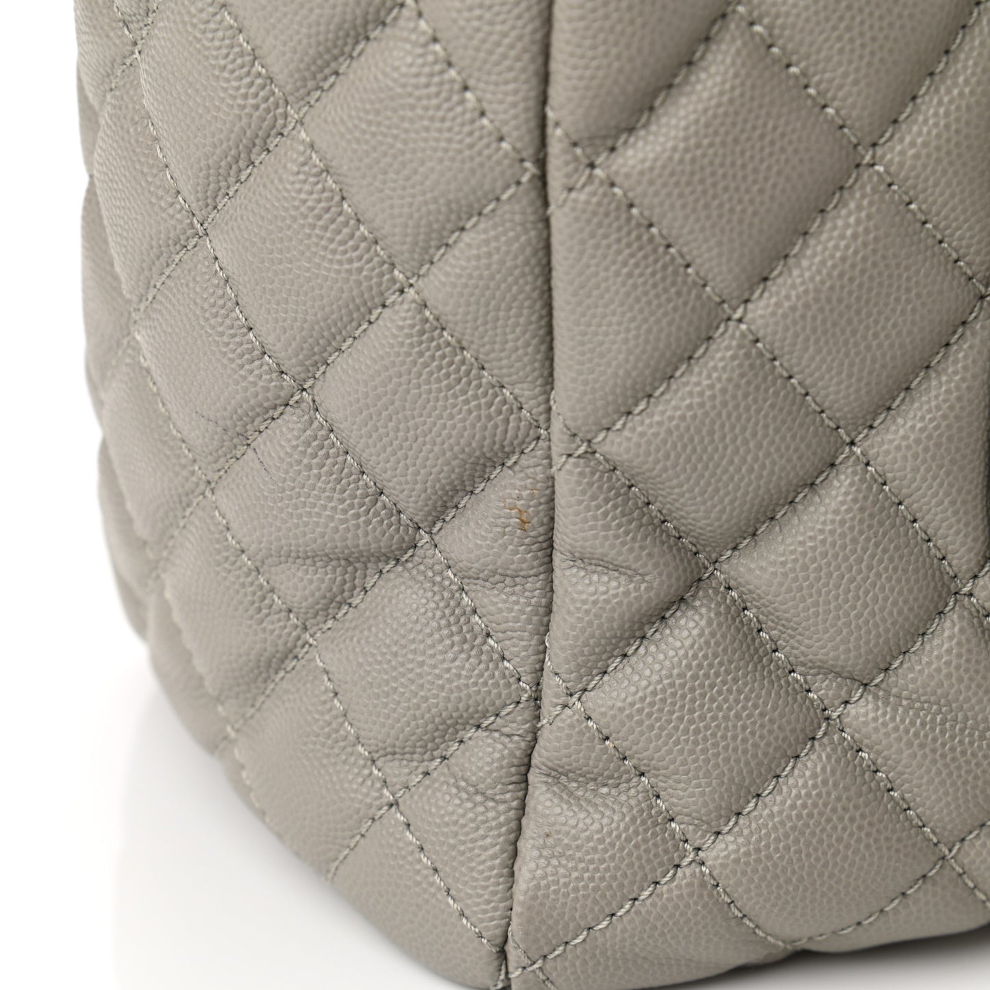 Caviar Quilted Coco Handle Shopping Tote Grey