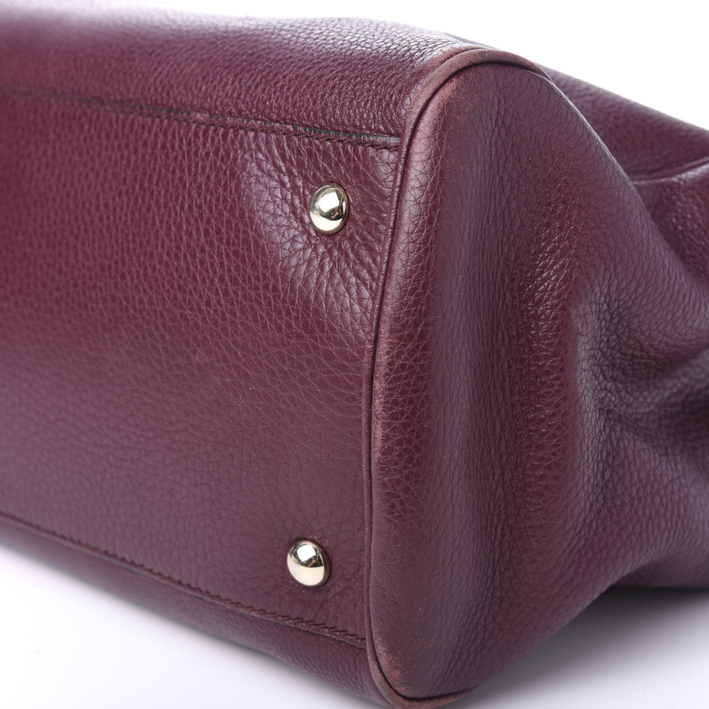 Pebbled Calfskin Medium Bamboo Shopper Tote Burgundy