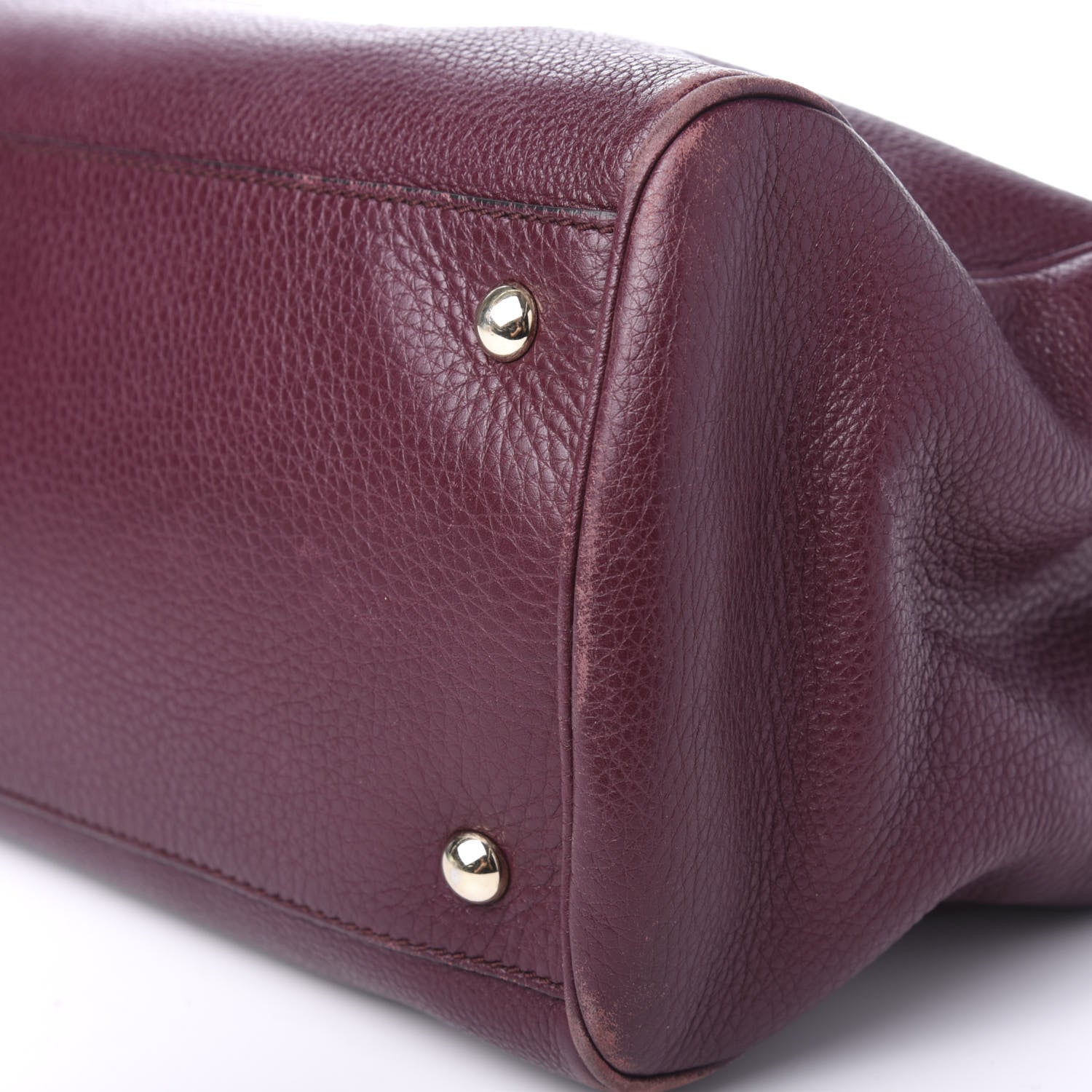 Gucci Pebbled Calfskin Medium Bamboo Shopper Tote Burgundy 8 of 12