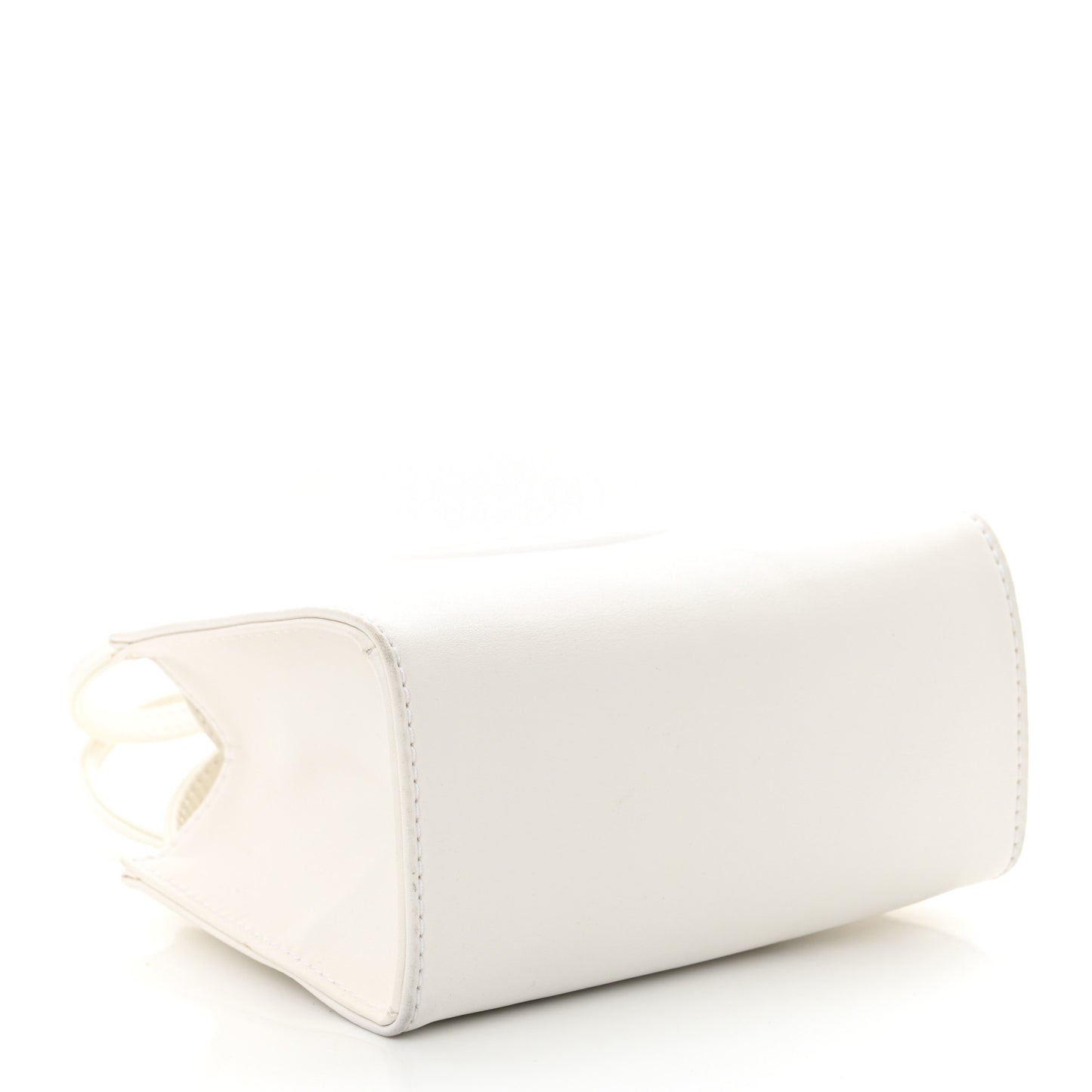 Vegan Leather Small Shopping Bag White