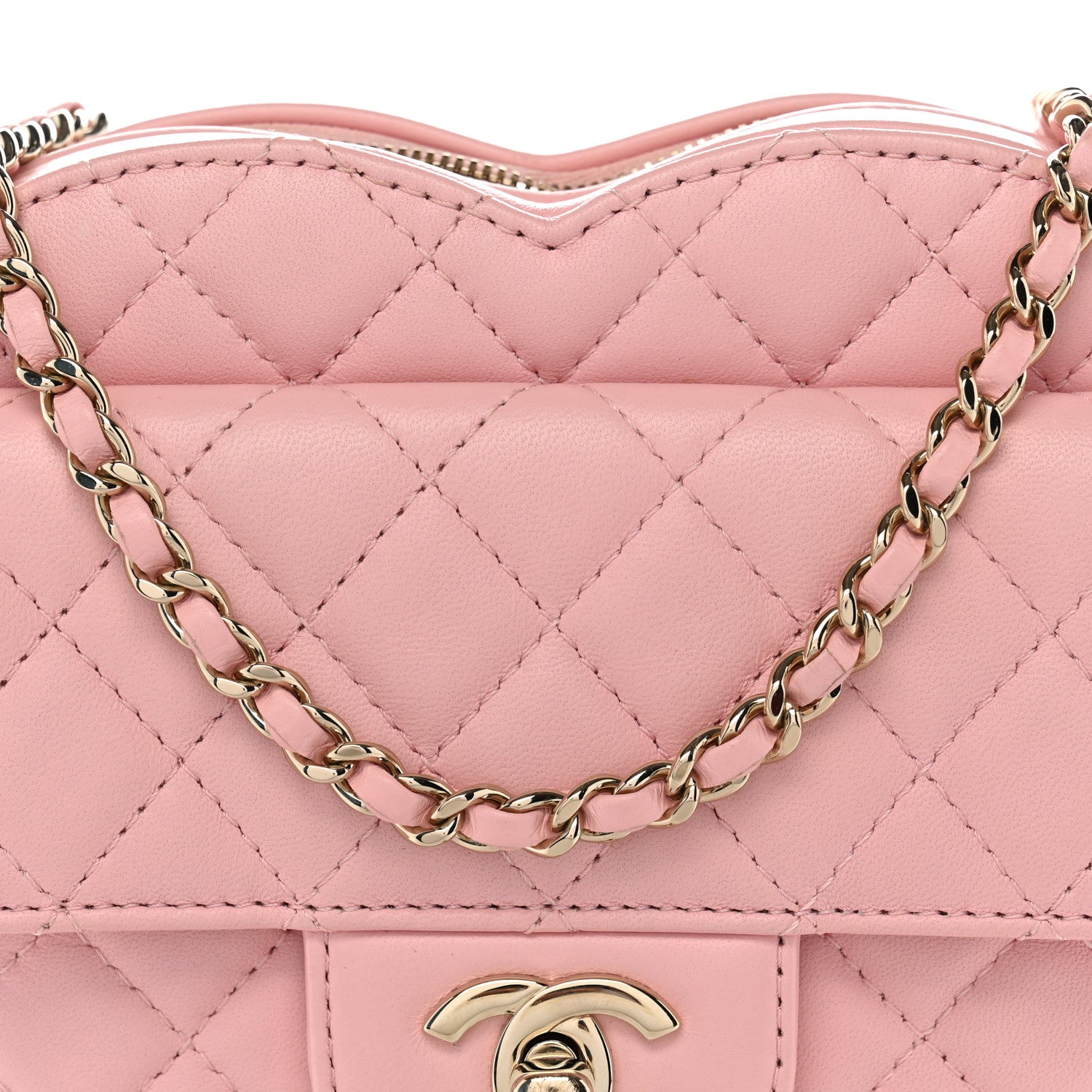 Chanel Lambskin Quilted Large CC In Love Heart Bag Light Pink 8 of 10