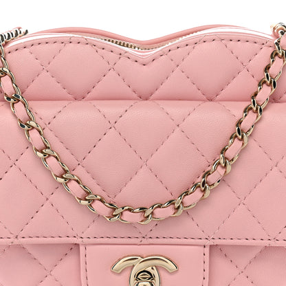 Chanel Lambskin Quilted Large CC In Love Heart Bag Light Pink 8 of 10