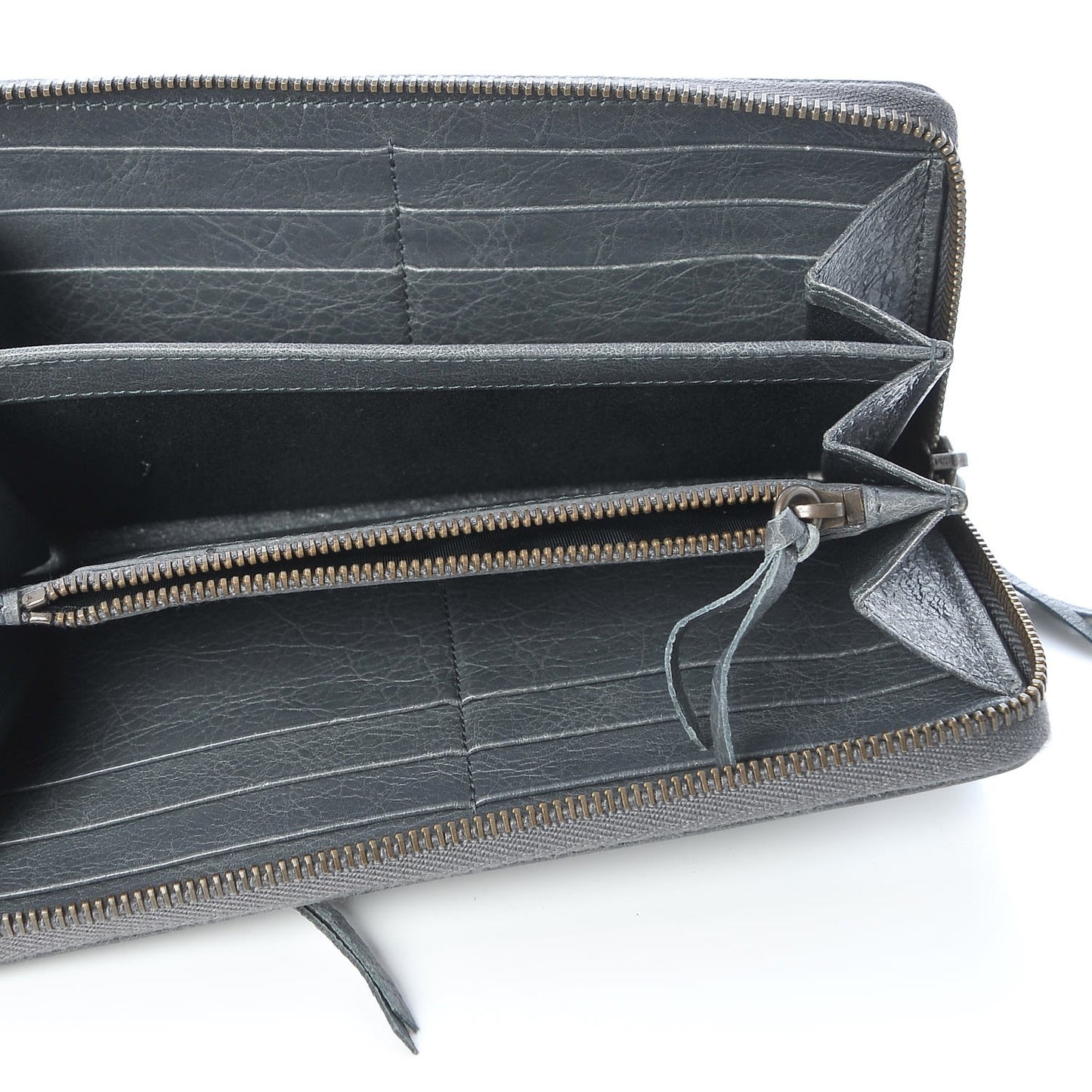 Agneau Classic Hardware Continental Zip Around Wallet Gris Tarmac