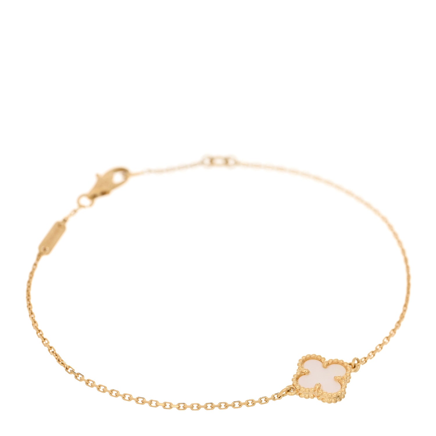 Van Cleef & Arpels 18K Yellow Gold Mother of Pearl Sweet Alhambra Bracelet 1 of 3