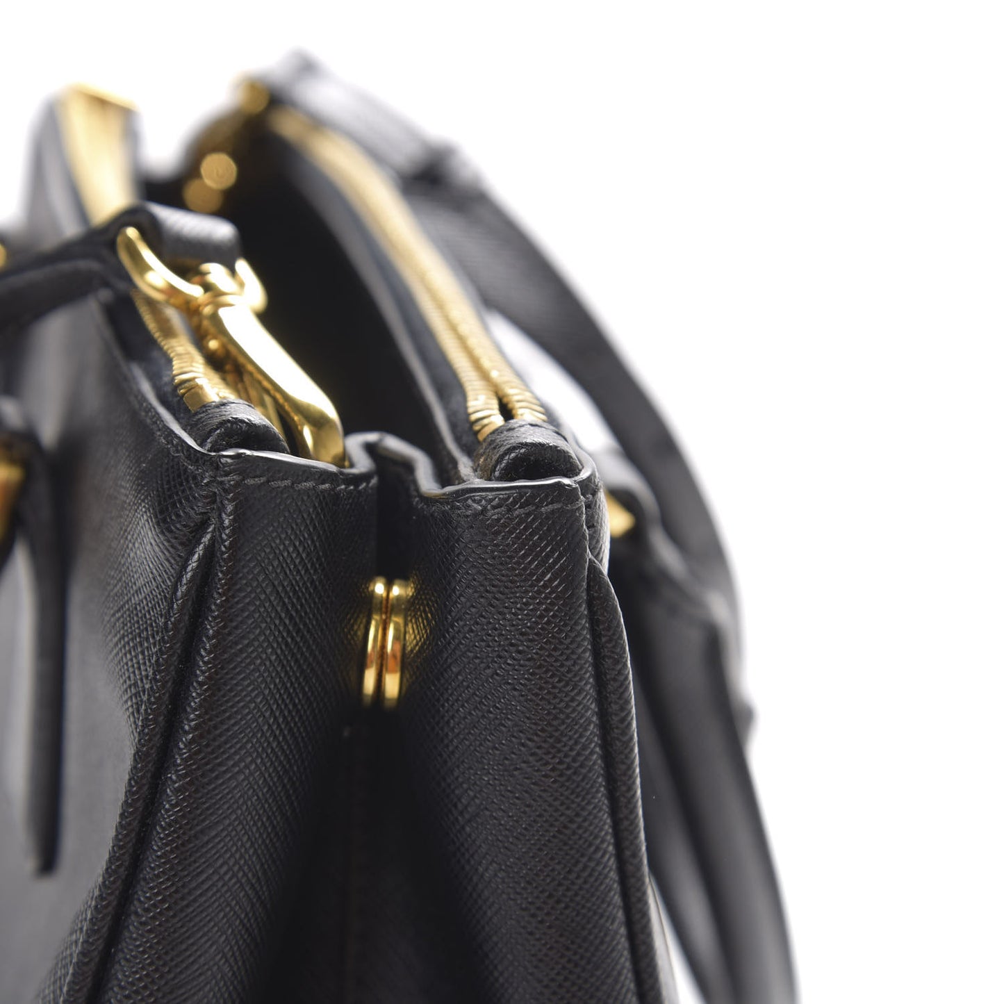 Saffiano Small Galleria Double Zip Tote Black
