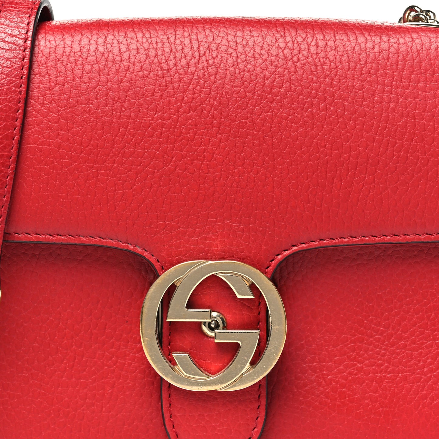 Dollar Calfskin Small Interlocking G Shoulder Bag Red