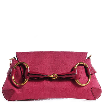 Gucci Monogram Horsebit Clutch Pink 8 of 14