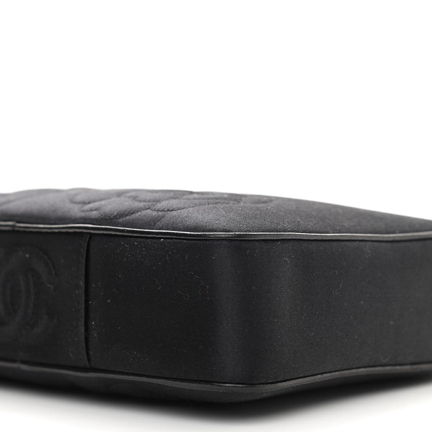 Satin Quilted Camellia Camera Case Black