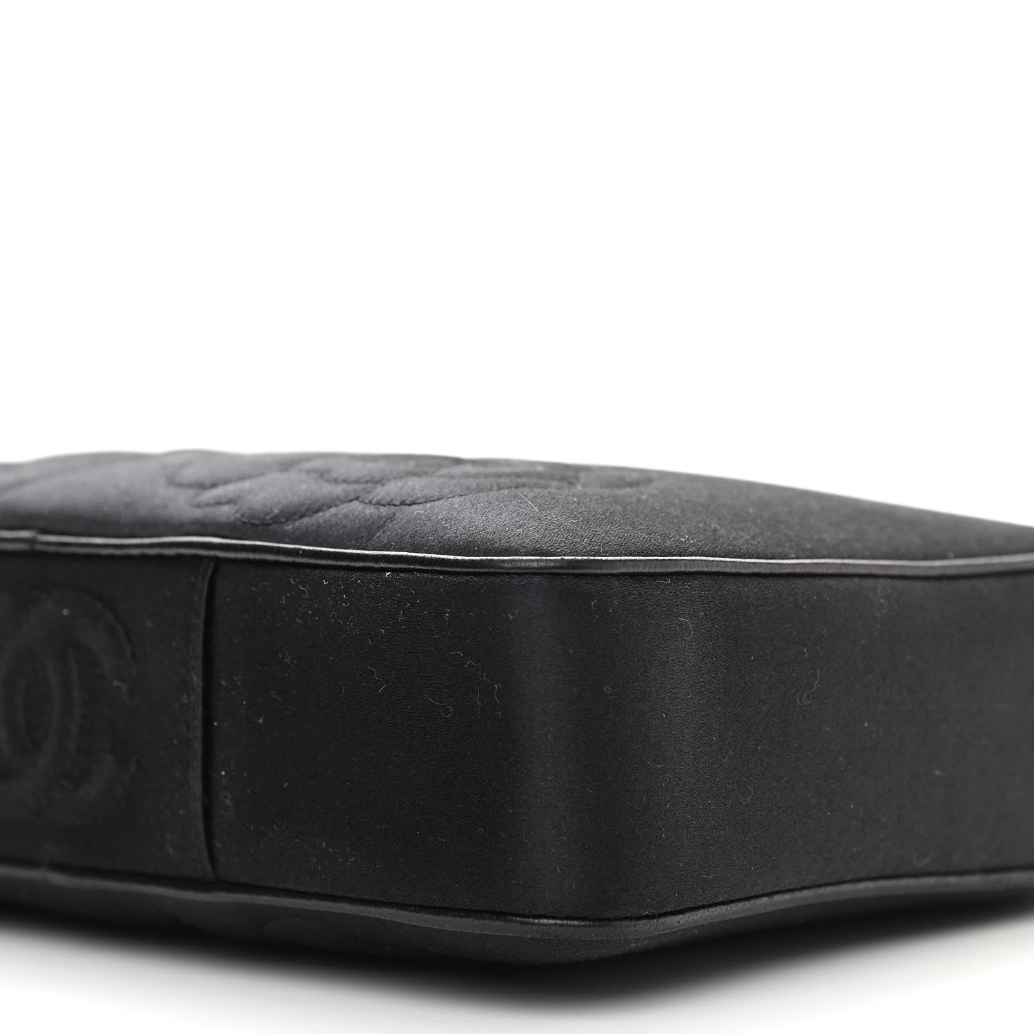 Chanel Satin Quilted Camellia Camera Case Black 11 of 12