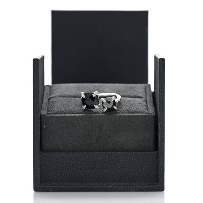 David Yurman Sterling Silver Diamond Black Onyx Hematine Chatelaine Bypass Ring 52 6 5 of 5