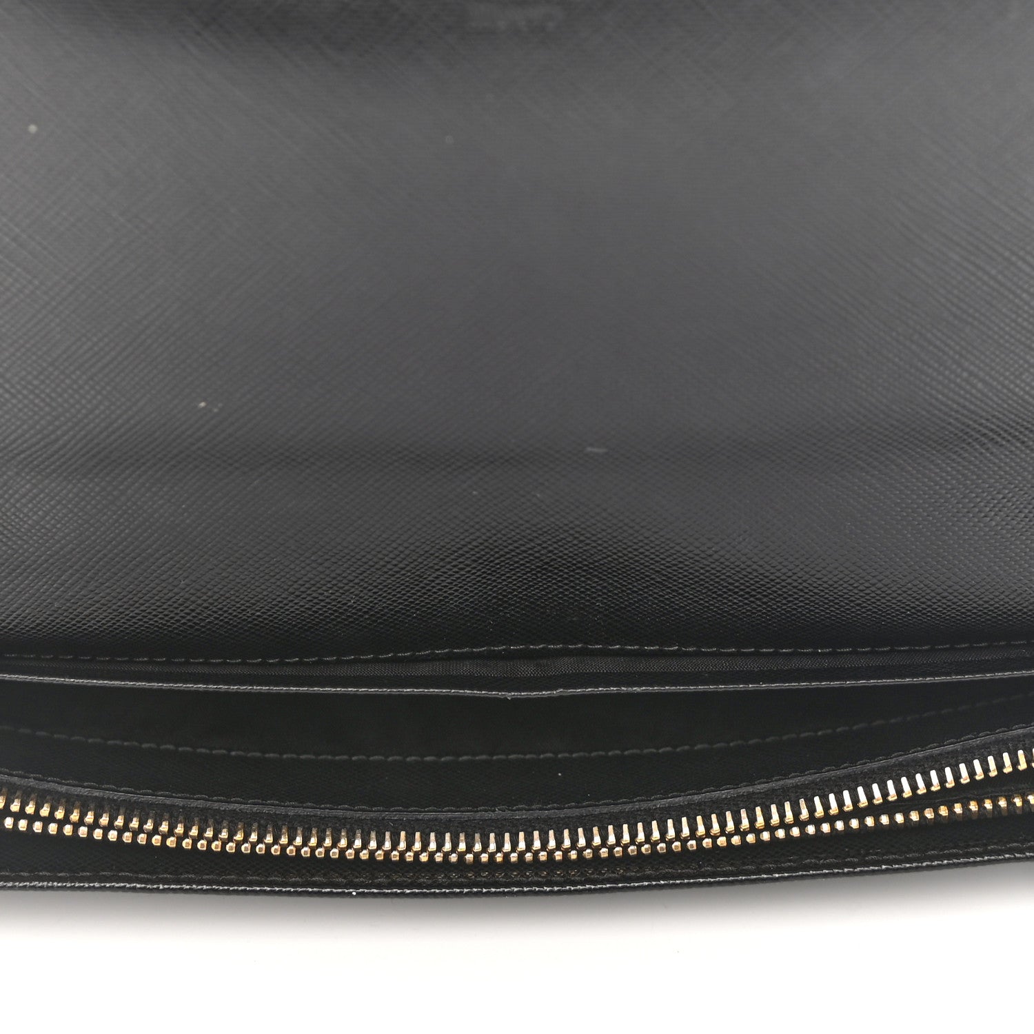 Prada Saffiano Metal Oro Chain Wallet Black 5 of 7