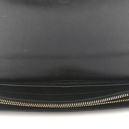 Prada Saffiano Metal Oro Chain Wallet Black 5 of 7