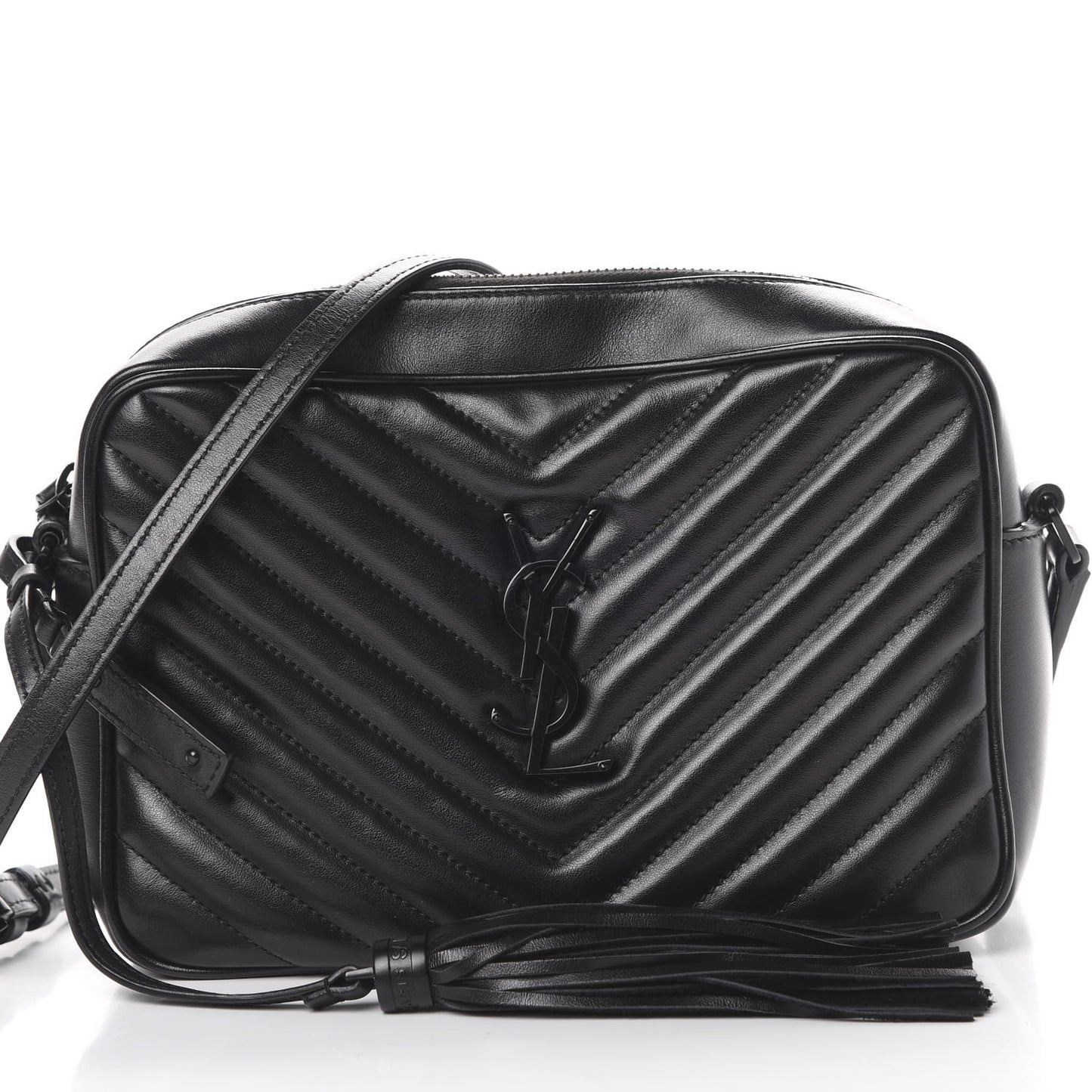 Calfskin Matelasse Monogram Lou Camera Bag Black