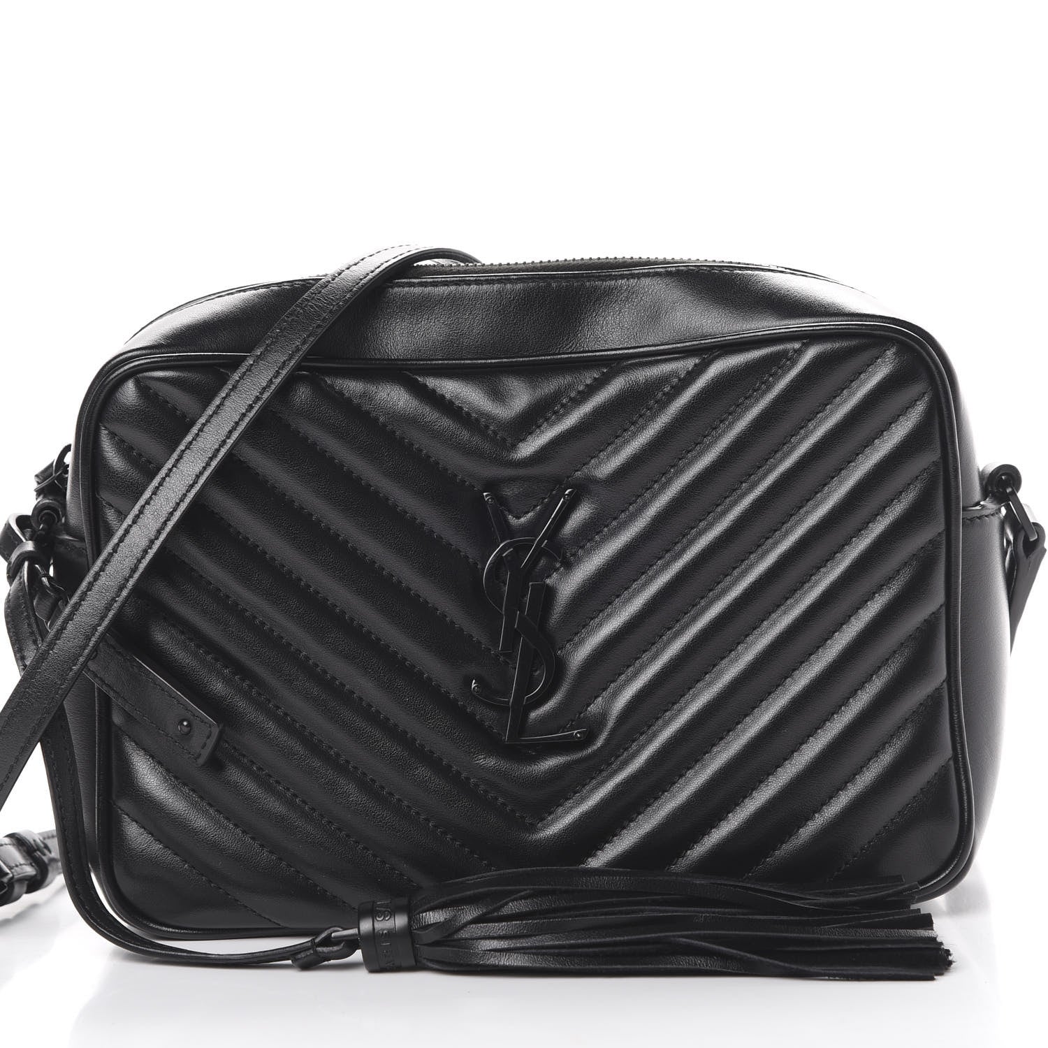 Saint Laurent Calfskin Matelasse Monogram Lou Camera Bag Black 7 of 9