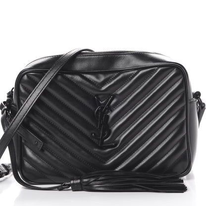 Saint Laurent Calfskin Matelasse Monogram Lou Camera Bag Black 7 of 9