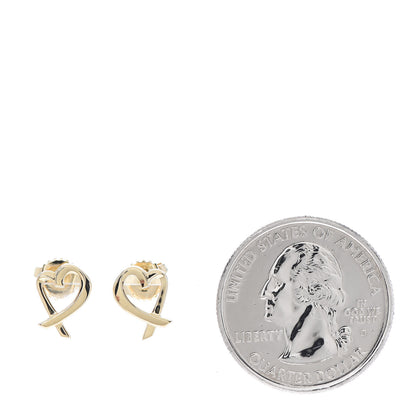 Tiffany 18K Yellow Gold Mini Paloma Picasso Loving Heart Earrings 2 of 4