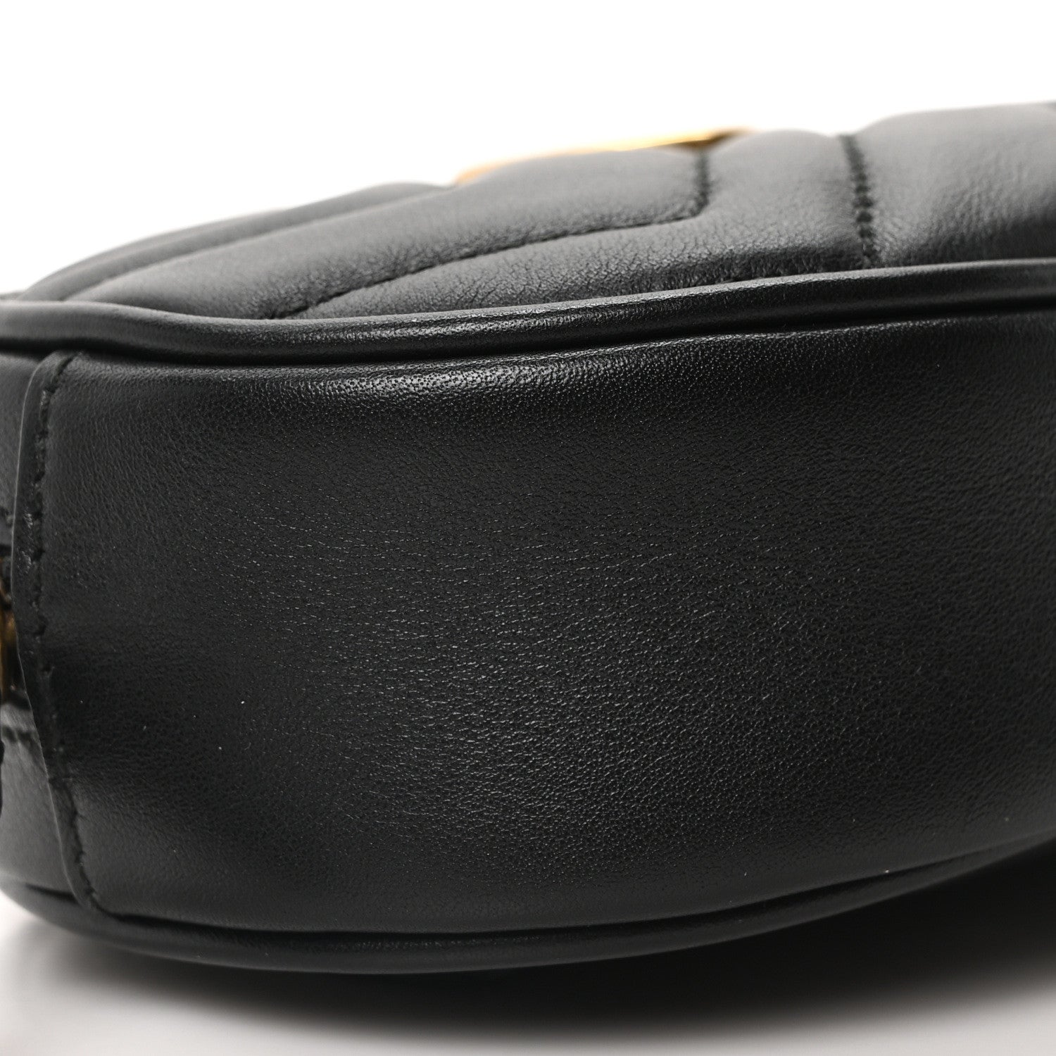 Gucci Calfskin Matelasse GG Marmont Belt Bag 95 38 Black 9 of 10