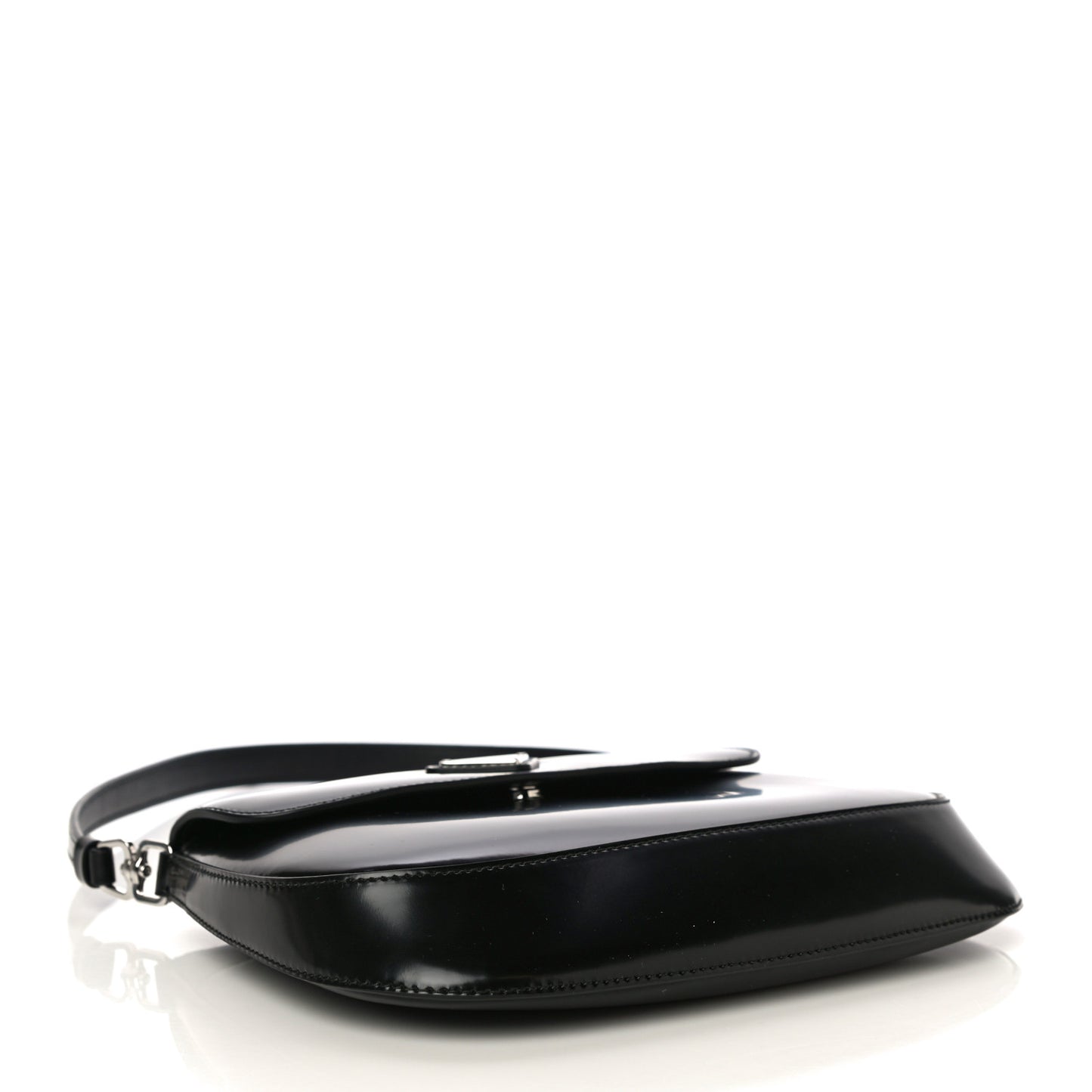 Spazzolato Cleo Flap Shoulder Bag Black