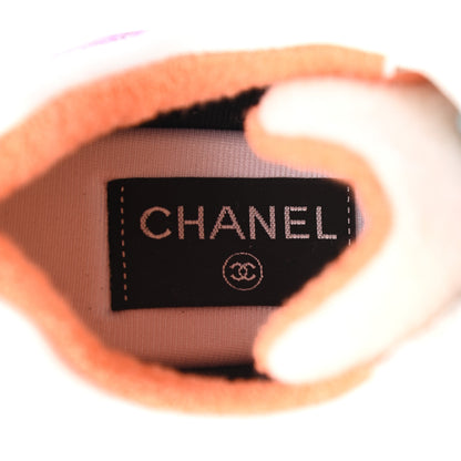 Chanel Wool Suede Calfskin CC Sneakers 38.5 Multicolor 8 of 9