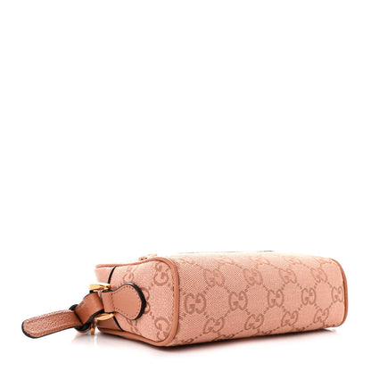 Gucci Monogram Textured Dollar Calfskin Mini Ophidia Shoulder Bag Cloche Rose Pink 4 of 11