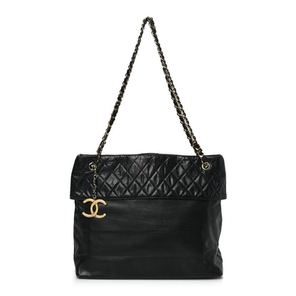 Chanel Lambskin Quilted Shopping Tote Black 1 of 9