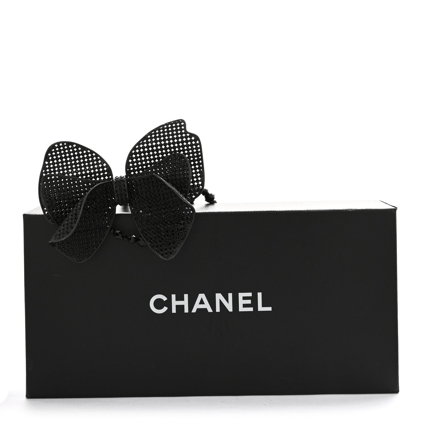Crystal Beaded CC Bow Multi Strand Necklace Black