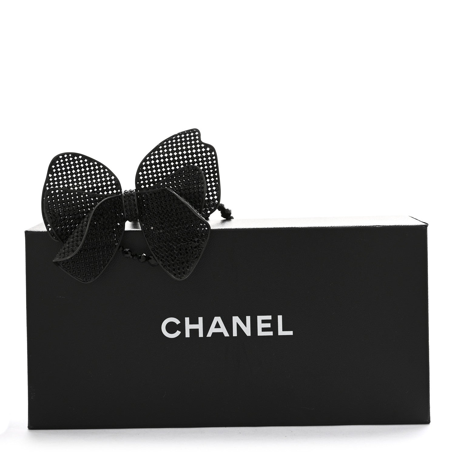 Chanel Crystal Beaded CC Bow Multi Strand Necklace Black 7 of 7