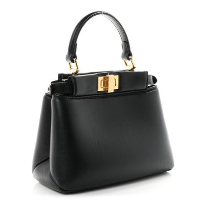 Fendi Nappa Mini Peekaboo Iconic Satchel Black 2 of 9
