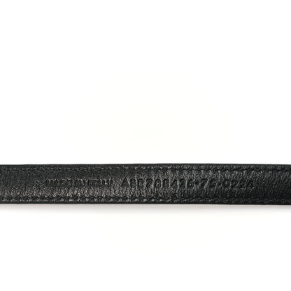 Saint Laurent Calfskin Monogram Cassandre Extra Thin Square Buckle Belt 75 30 Black 4 of 5