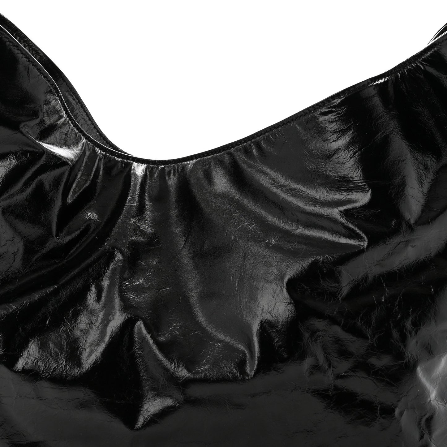 Crinkled Calfskin Cassandre Hobo Black