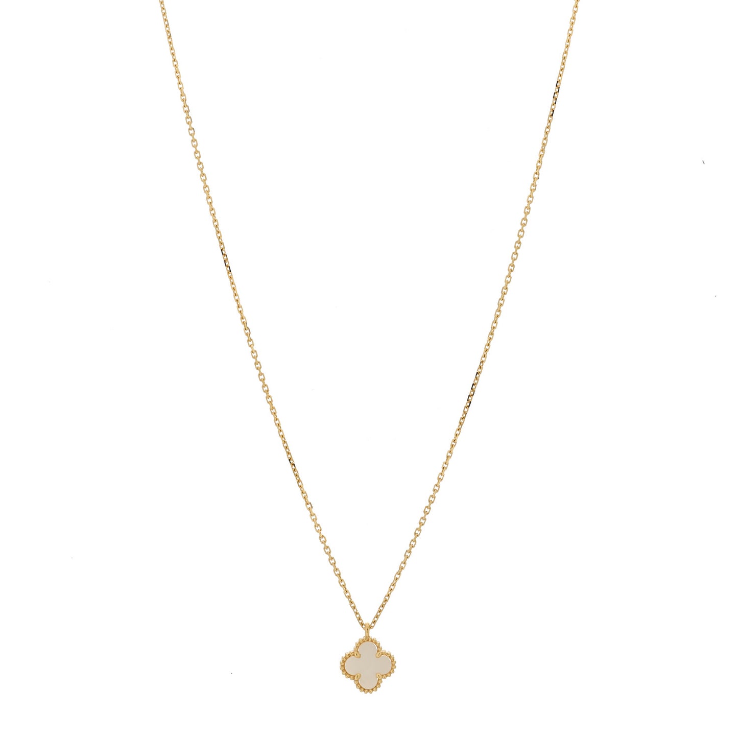 18K Yellow Gold Mother of Pearl Sweet Alhambra Pendant Necklace