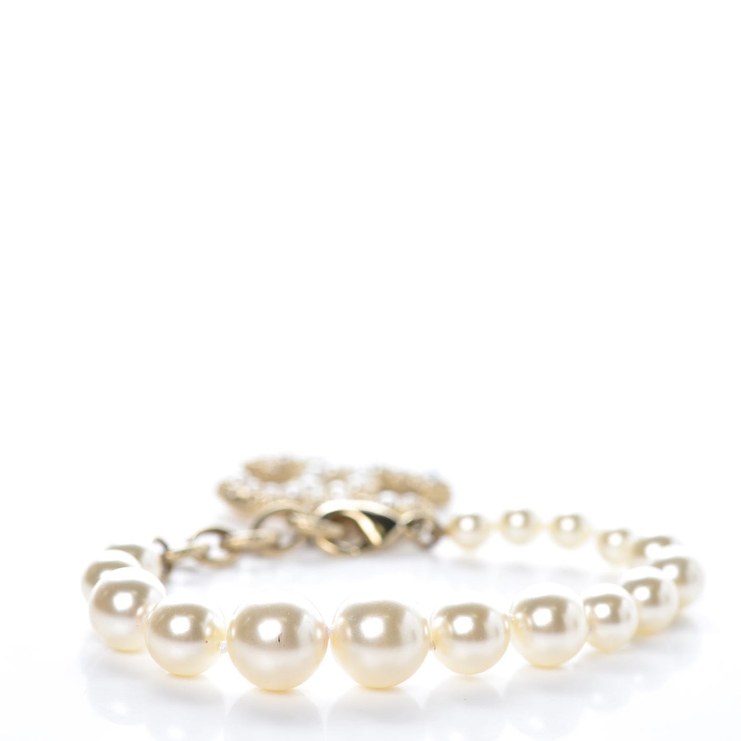 Pearl Crystal CC Bracelet Gold