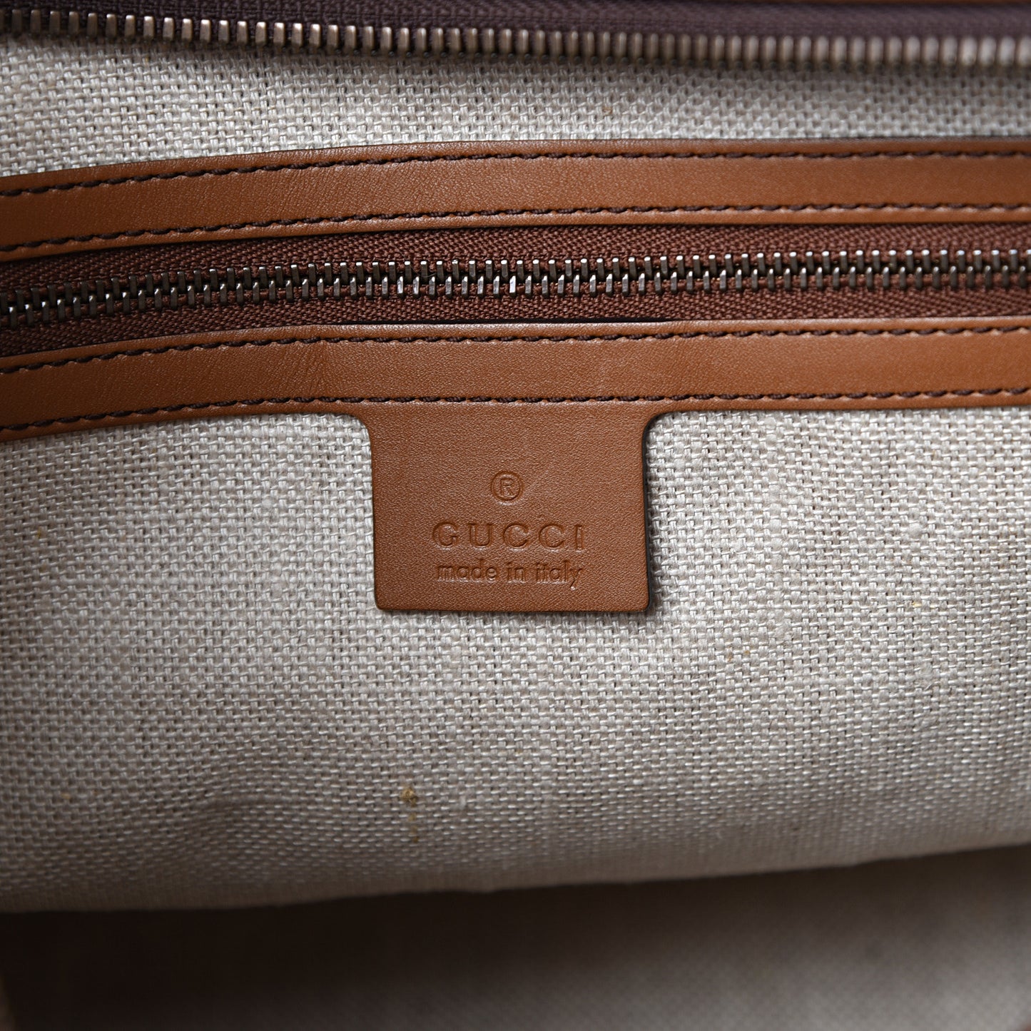 Monogram Medium Lady Web Boston Bag Beige Cuir