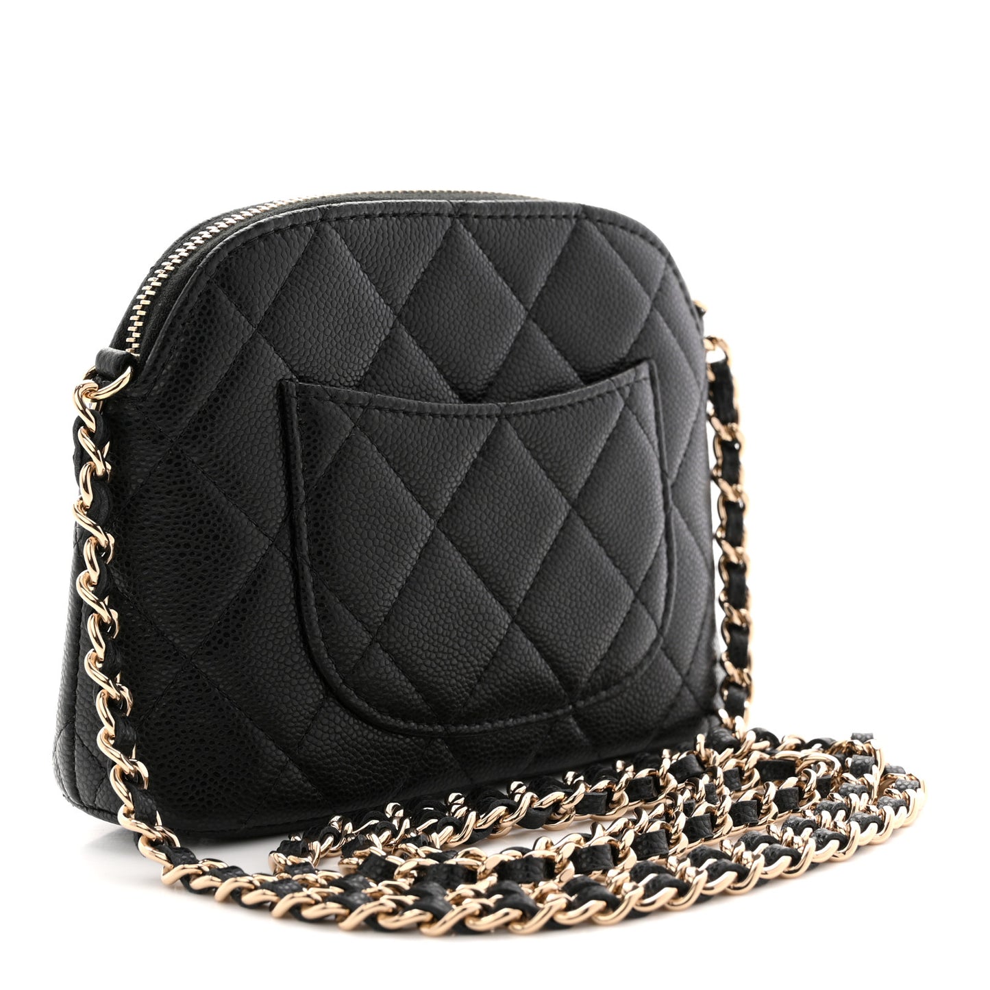 Caviar Quilted Classic Clutch With Chain Black