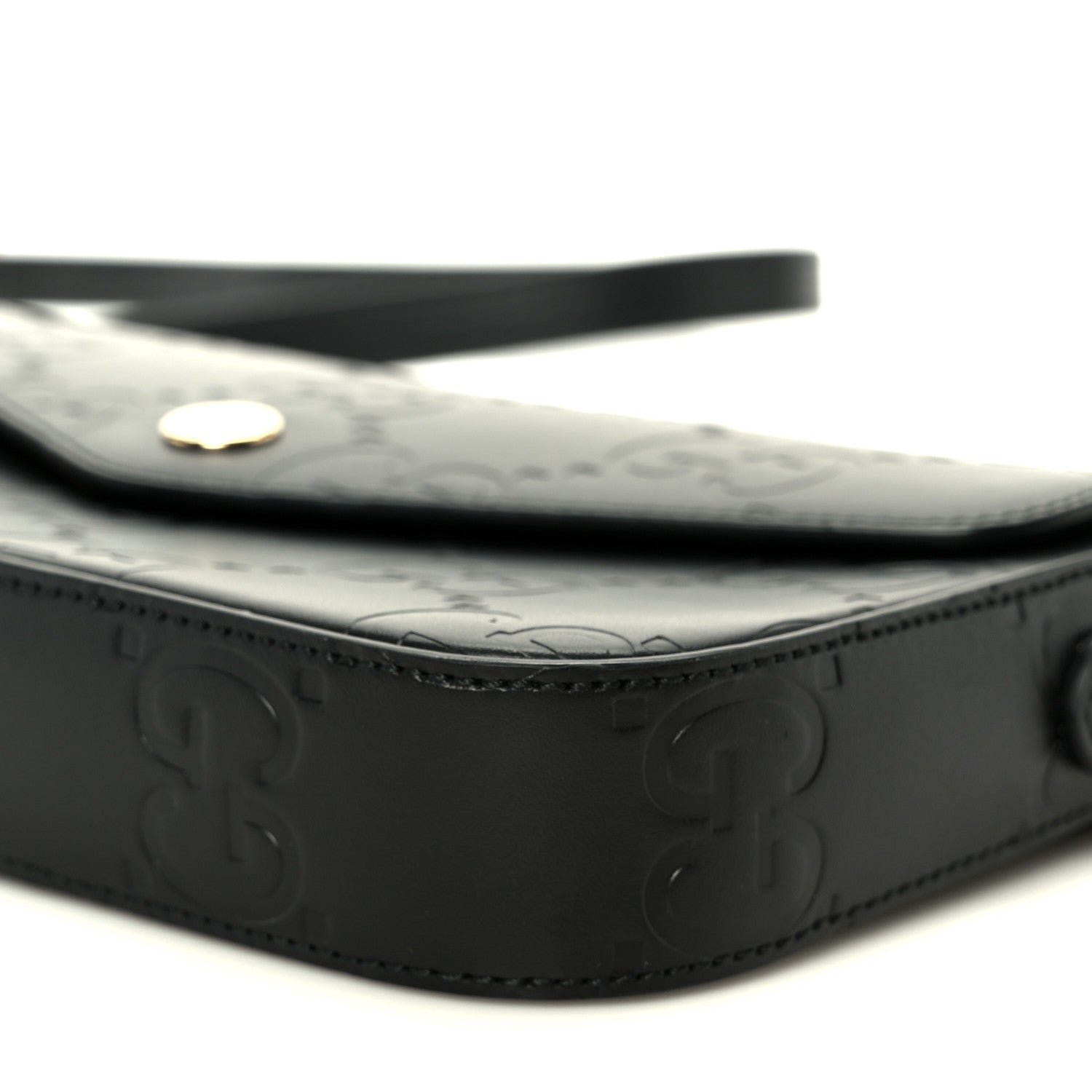 Gucci Gilbert Calfskin GG Super Mini Shoulder Bag Black 19 of 21