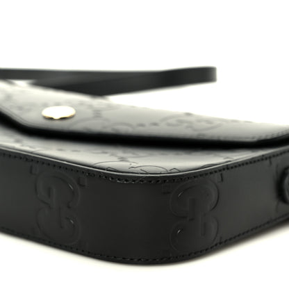 Gucci Gilbert Calfskin GG Super Mini Shoulder Bag Black 19 of 21