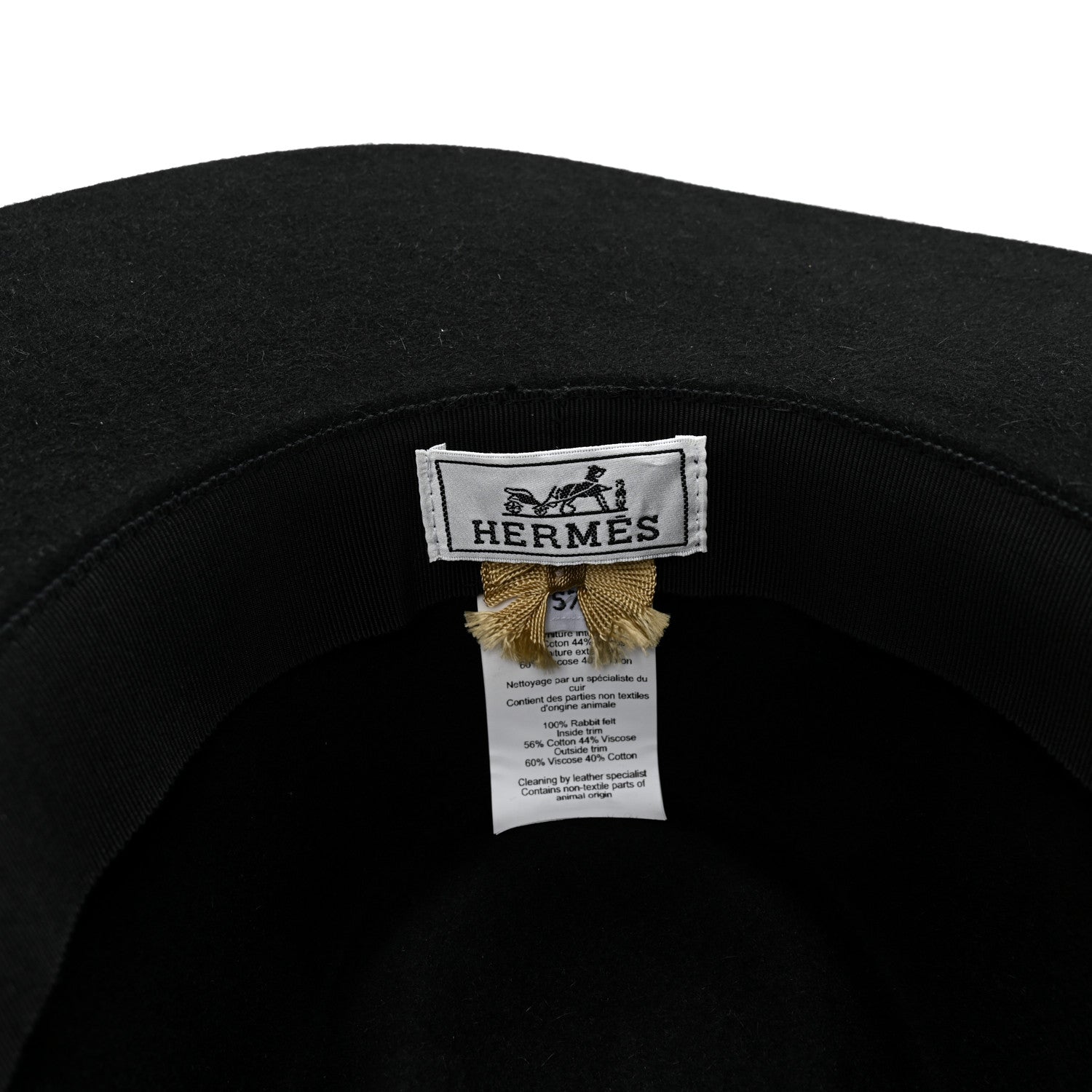 Hermes Rabbit Felt Farrah Pop H Hat 57 Black 9 of 9