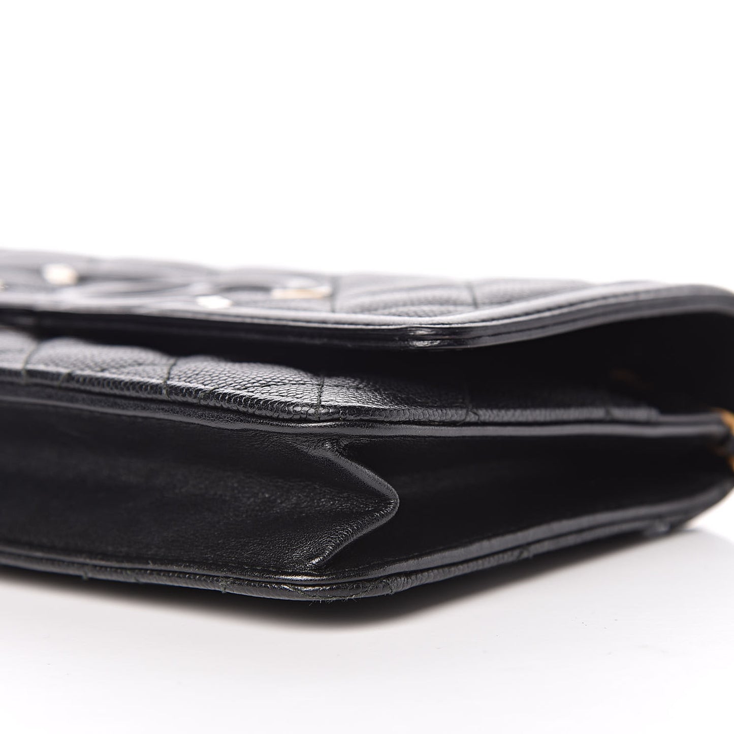 Caviar Quilted CC Filigree Wallet On Chain WOC Black