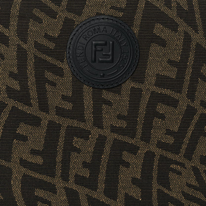 Fendi X SARAH COLEMAN Fabric Jacquard Vitello King FF Vertigo Medium Flat Pouch Tobacco Moro Black 8 of 14