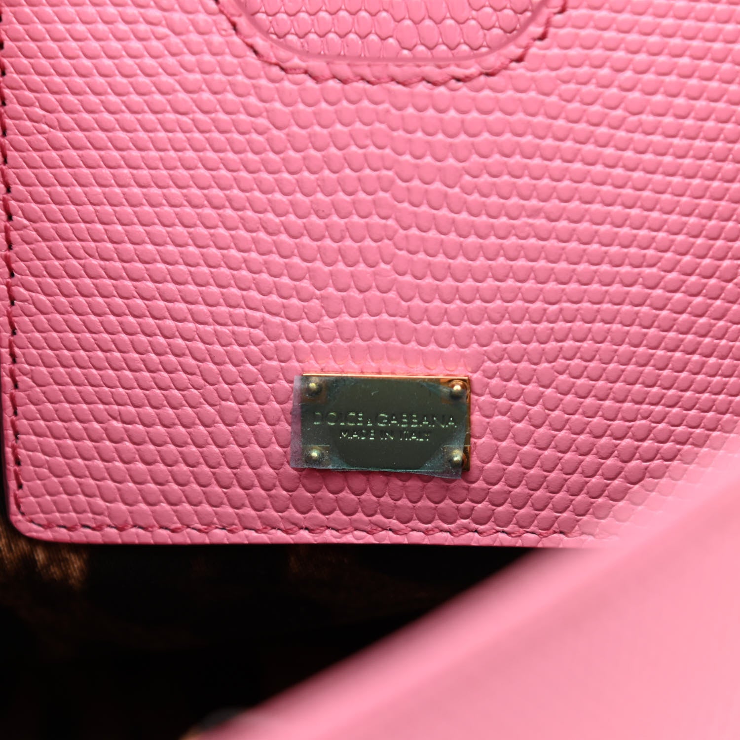 Dolce & Gabbana Lizard Calfskin Embossed Medium Monica Top Handle Bag Rosa Intenso 6 of 9